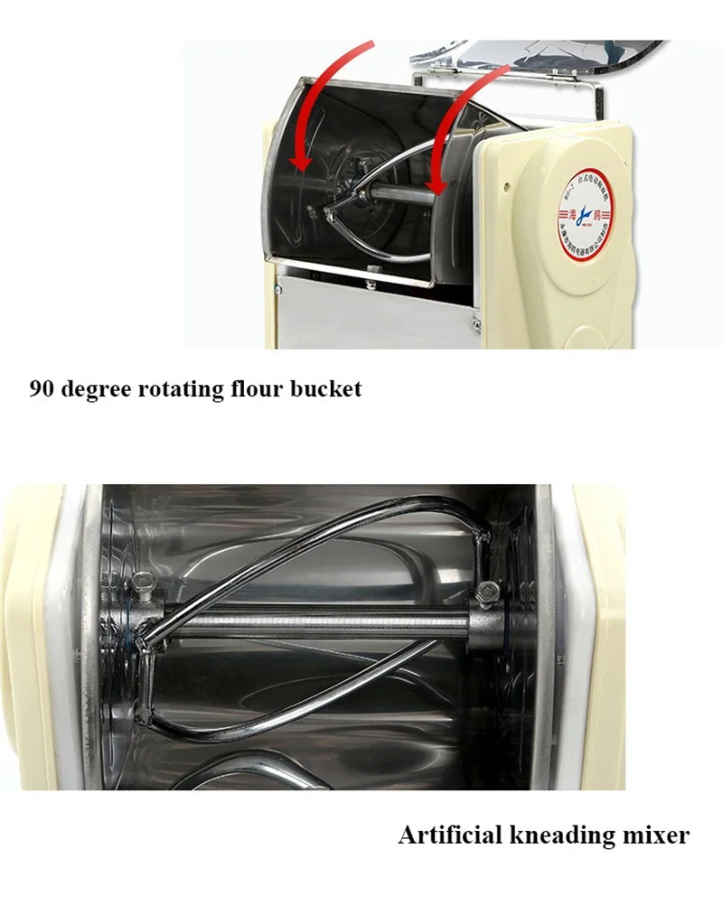 Electric 220V Dough Kneading Machine Stainless Steel Desktop Noodle Wonton Wrapper Dough Mixer Commercial or Home Use