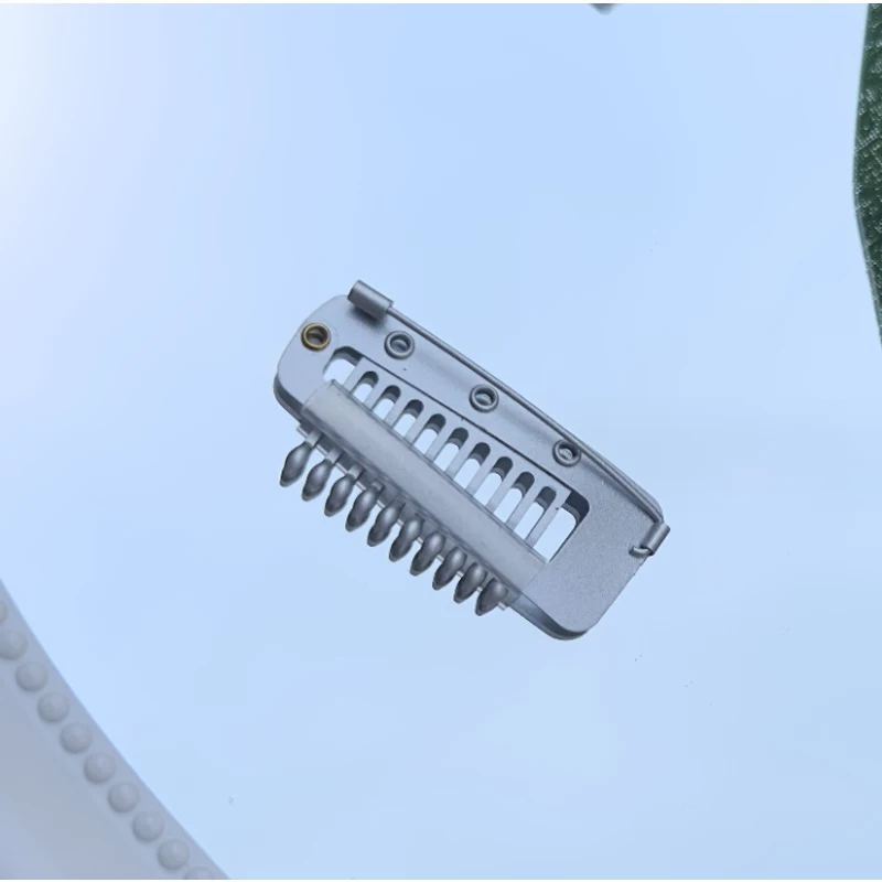 10PCS 3.6cm 10 Teeth Snap Clips with Safety Pin For Human Hair Bangs Snap Hair Clips For Extensions Metal Comb For Closure