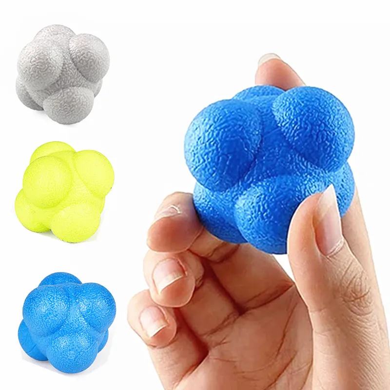 Description Picture 2 of item7cm High Density Silicon Rubber Hexagonal Reaction Ball Agility Coordination Reflex Exercise Sports Fitness Training Ball