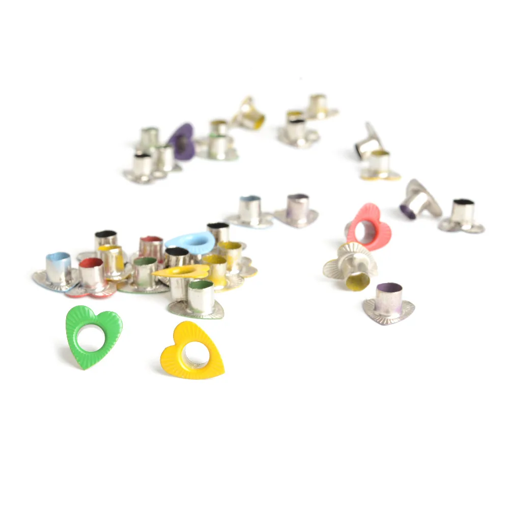 Eyelet Grommet Ring Kit Eyelet Grommet Ring Grommet Eyelet Kit Screw Back Eyelets 100pcs Engraved Heart Metal Eyelets For DIY Leathercraft Scrapbooking Shoes Belt Cap Bag Tags Clothes Scrapbook ojales met&aacute;licos