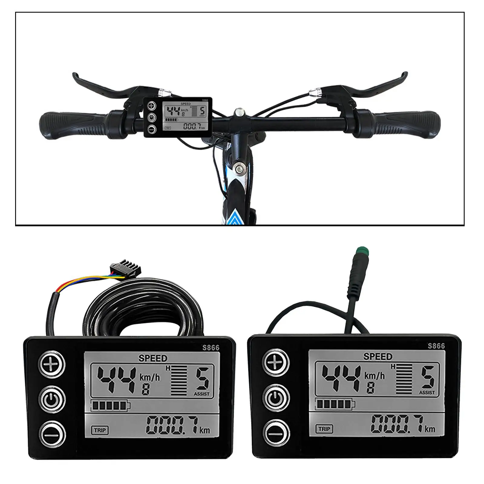 LCD ÷ г ú ׼ ӵ,  ABS 24V, 36V, 48V, 1x S866