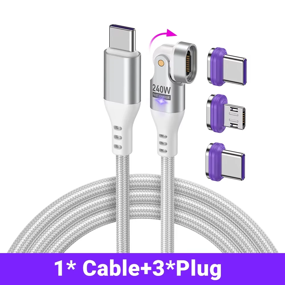 ตัวเลือกสินค้า สายชาร์จแม่เหล็ก USB-C 240W ชาร์จเร็วสำหรับ iPhone และ MacBook