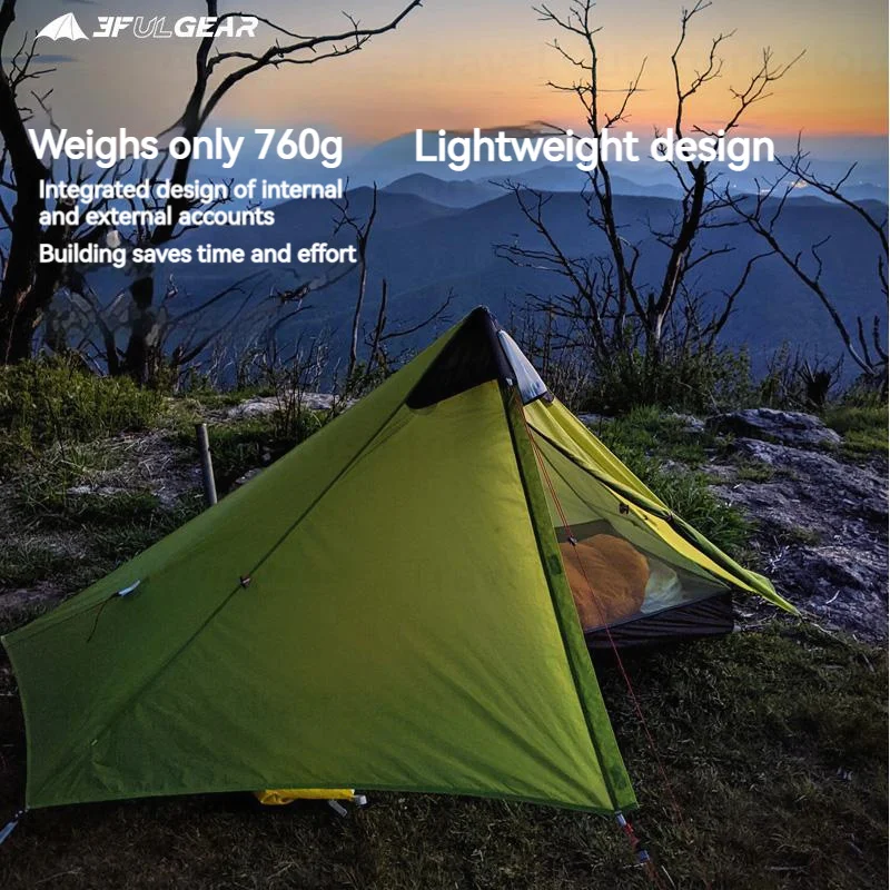 3F UL GEAR LanShan1 PRO Ultralight Waterproof Tent 1 Person Camping 20D Professional Tent 3-4 Season Outdoor Hiking Tipi