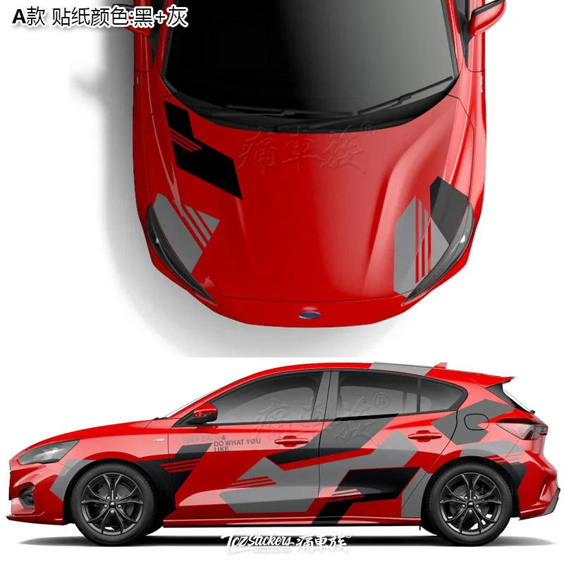 

New Car Sticker Vinyl Decorative Car Decal FOR Ford Focus 2016-2022 Body Custom Fashion Sports Car Film