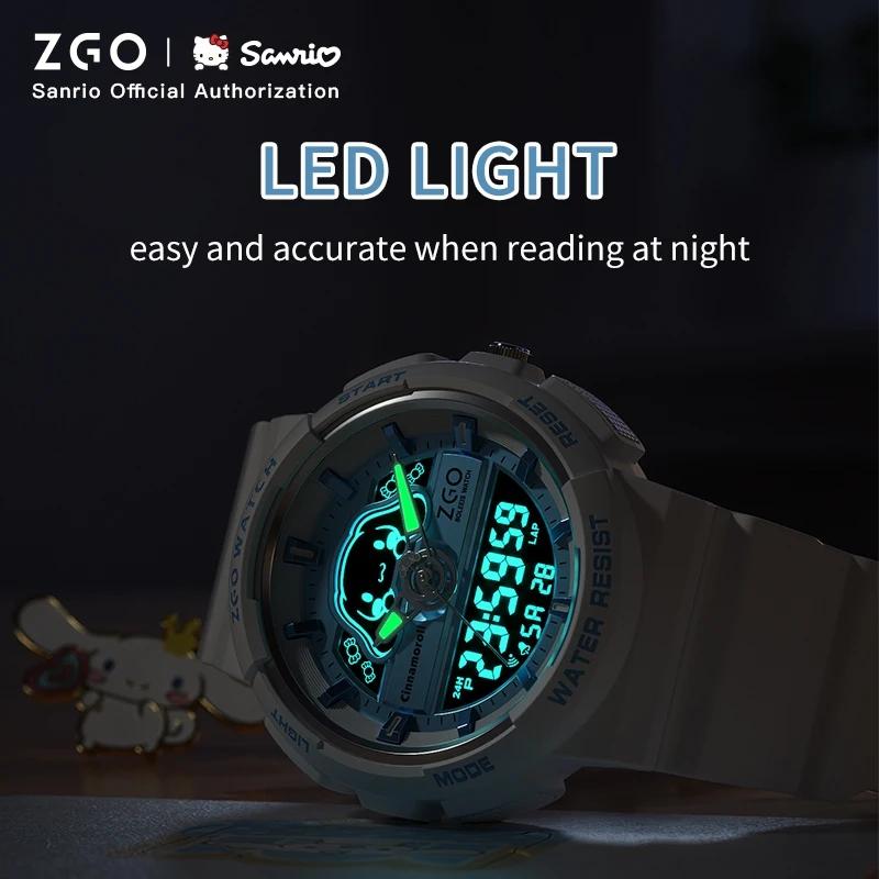 ZGO X Sanrio Cinnamoroll Electronic Watch for Schoolgirl Middle and High School Students Girls Waterproof Wristwatch Gift 863 6