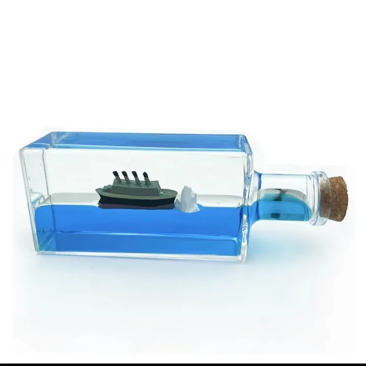 Liquid Ship Floating Ship Bottle Thousand Sunny Liquid Drift Ship Bottle Living Room Decoration