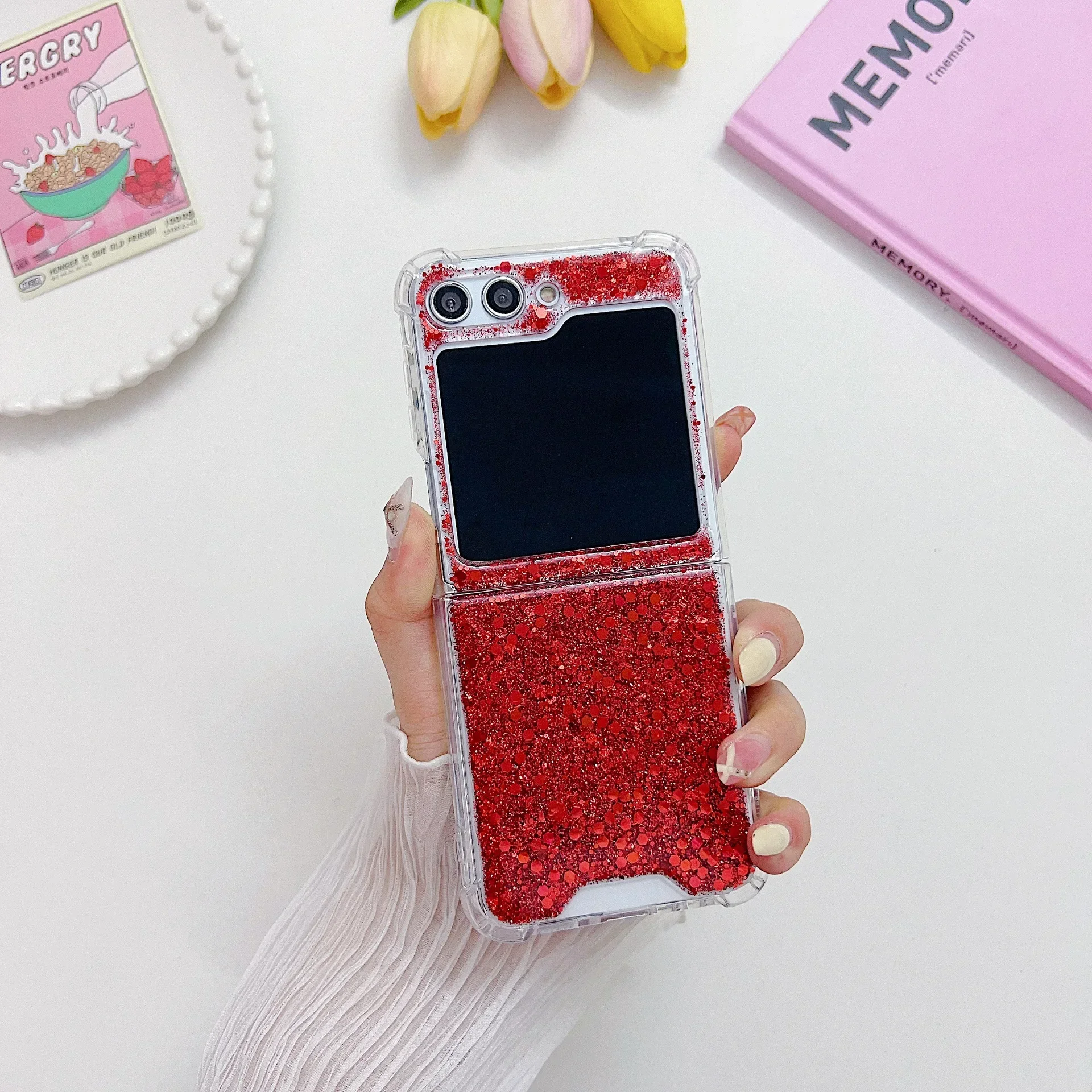 Colorful Transparent Glitter Shockproof Silicone Case with Four-Corner Protection