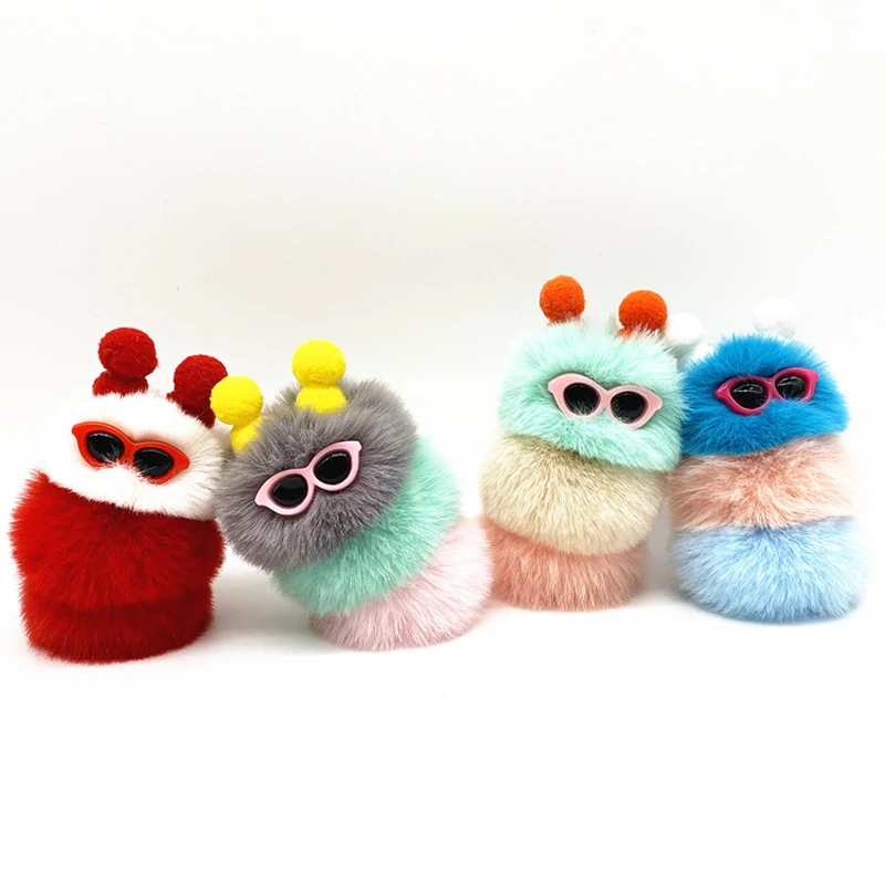 Hot Sale KPOP HipHop Caterpillar Keychain Plush Figure KPOP Fidget Doll Kawaii Cute Bag Backpack Pendant Toy Gift for Kid Adult