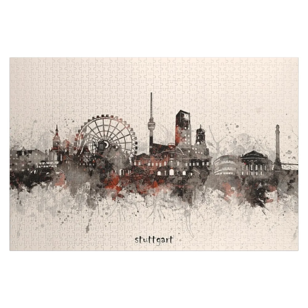 

stuttgart skyline Jigsaw Puzzle Wood Photo Personalized Christmas Gifts Personalized Gifts Puzzle