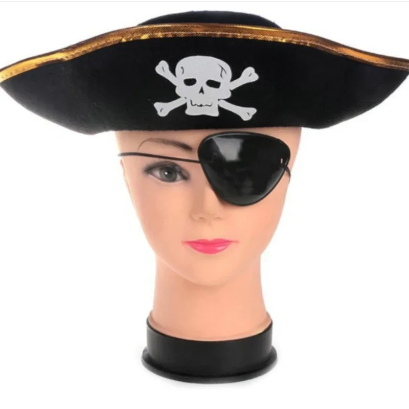 Print Skull Children/Adult Pirate Hat Cosplay Costume Cap for Halloween Masquerade Party Performance Pirate Captain Hat Props party hat,carnival hat,halloween witch hat,halloween hat lamp,yacht captain hat,adult oktoberfest hat