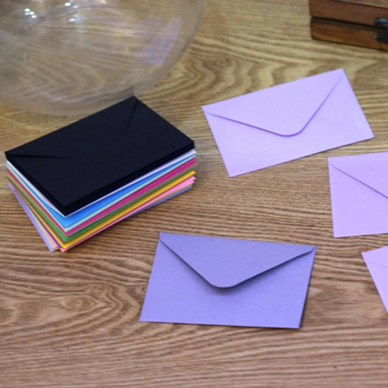 Pack of 10cps Colorful New Retro Blank Mini Paper Envelopes Wedding Party Invitation Greeting Cards Shower Gift mini envelopes
