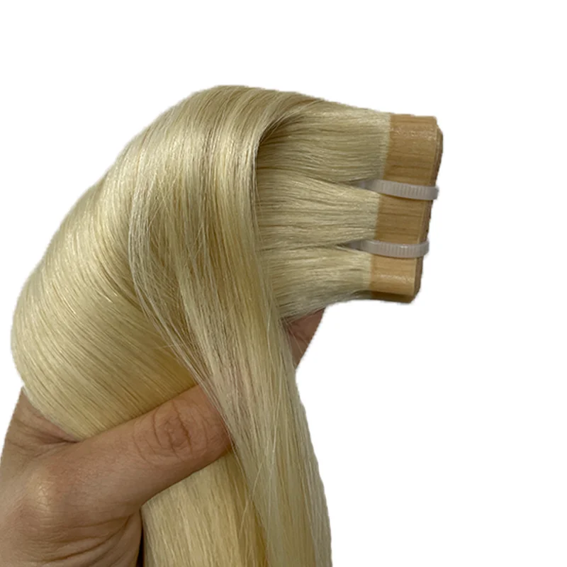 Straight PU Weft Human Hair Extensions Invisible PU Skin Weft Raw Virgin Hair 14\