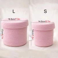 With cover Cotton Thread Storage Basket Storage Box Kids Toys Desktop Organizer Sundries Storage Box Container 5