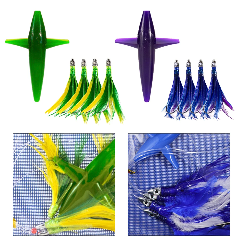 

Jigs Fish Lure Assorted Colors Feather Trolling Skirt For Big Game Fishing With Bird Teaser Durable High Quality