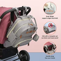 3 in 1 Diaper Bag Backpack with Foldable Baby Bed USB