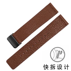 Premium Vintage Leather Watch Strap - Available in 18mm, 20mm, and 22mm Sizes - 22mm (L Brown - Black)