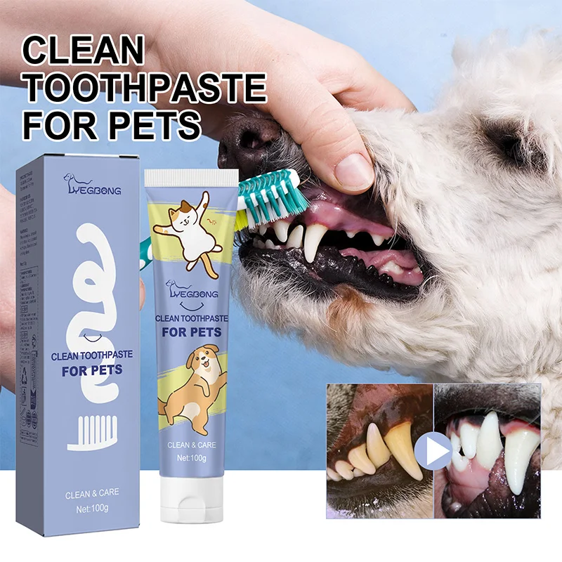 Pet Cleaning Toothpaste 100g Pet Cleaning Tartar Tooth Stain Repairteeth White Cat Dog Oral Care Removing Tooth Stains