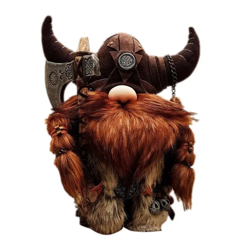 

Viking Warrior Dwarf Doll Handmade Viking Gnomes Durable Viking Warrior Gnome Doll Garden Decoration Outdoor Resin Statue