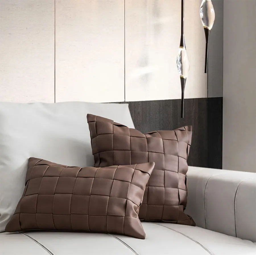 

Современная элегантная коричневая кофейная Геометрическая квадратная Подушка/рандомные искусственные подушки 30x50 45, нордическая простая однотонная наволочка для подушки домашний декор