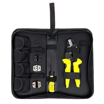 4 in 1 Professional Wire Crimper Pliers Ratcheting Terminal Crimping Tool Repairing Tool With Storage Bag Handle Grasping Tool tanie i dobre opinie CN (pochodzenie) 0 63kgkg High-carbon Steel + Alloy Yellow amp black
