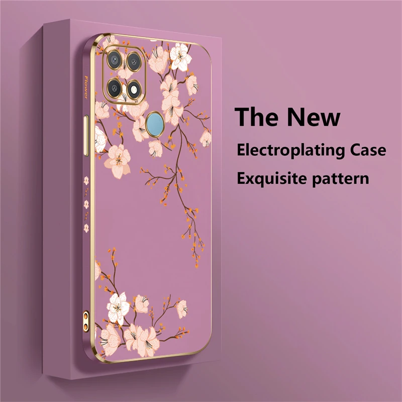 Floral Silicone Plating Cover – Elegant Soft Case Sleeve
