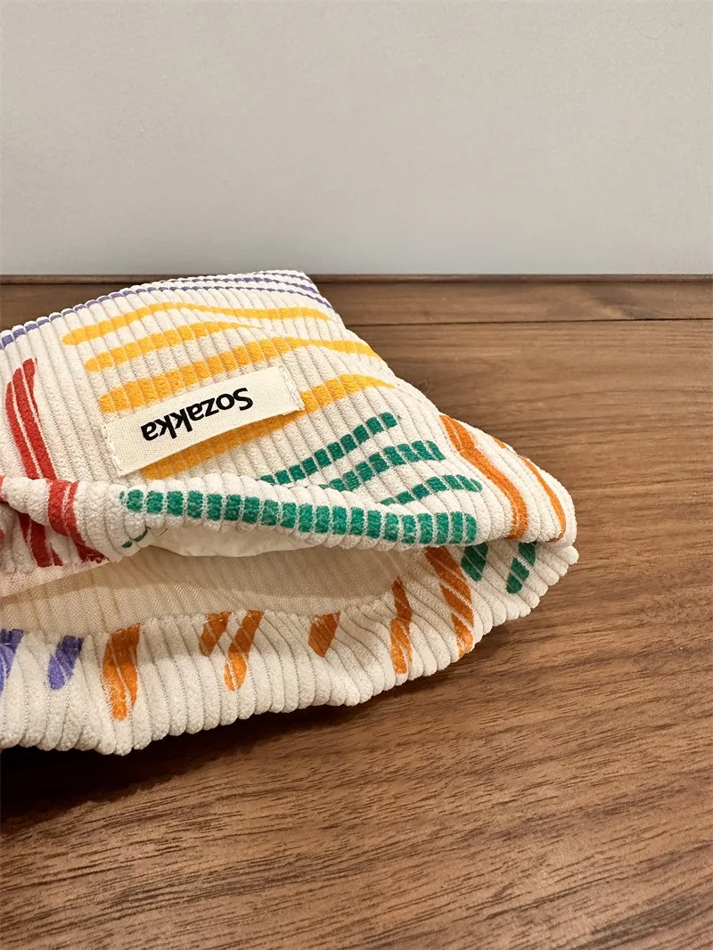 Small Corduroy Coin Purse Key Earphone Drawstring Storage Bag Women Girls Jewelry Lipstick Cosmetic Tote Rope Pouch String Bags 3