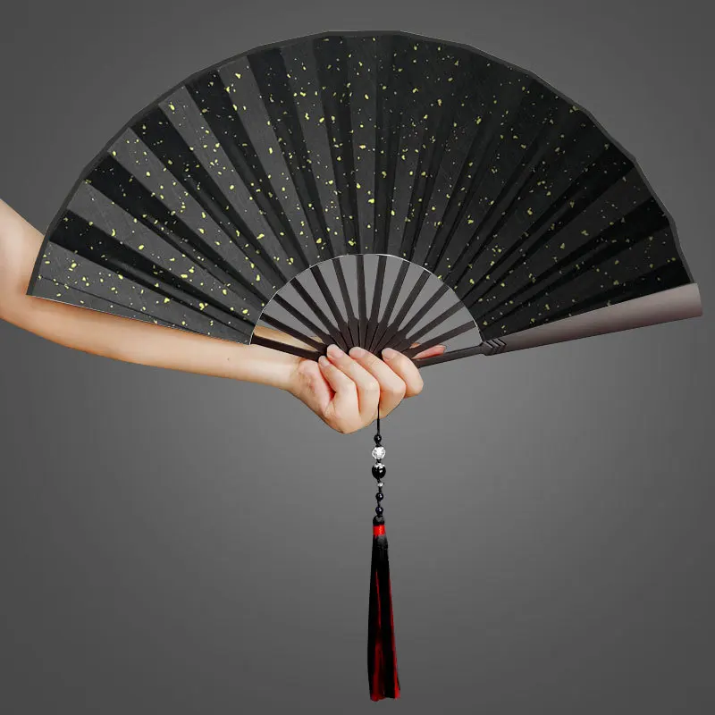 Metal Fan Alloy Chinese Style Kung Fu Fan Silk Cloth Fan Self-defense Craft  Fan