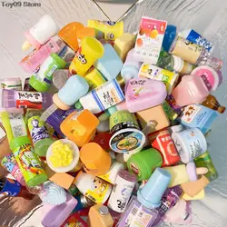 Random 5PCS Cute Miniature Dollhouse Supermarket Food Snacks Mini Cake Drink For Doll Kitchen Accessories 2.5-4cm