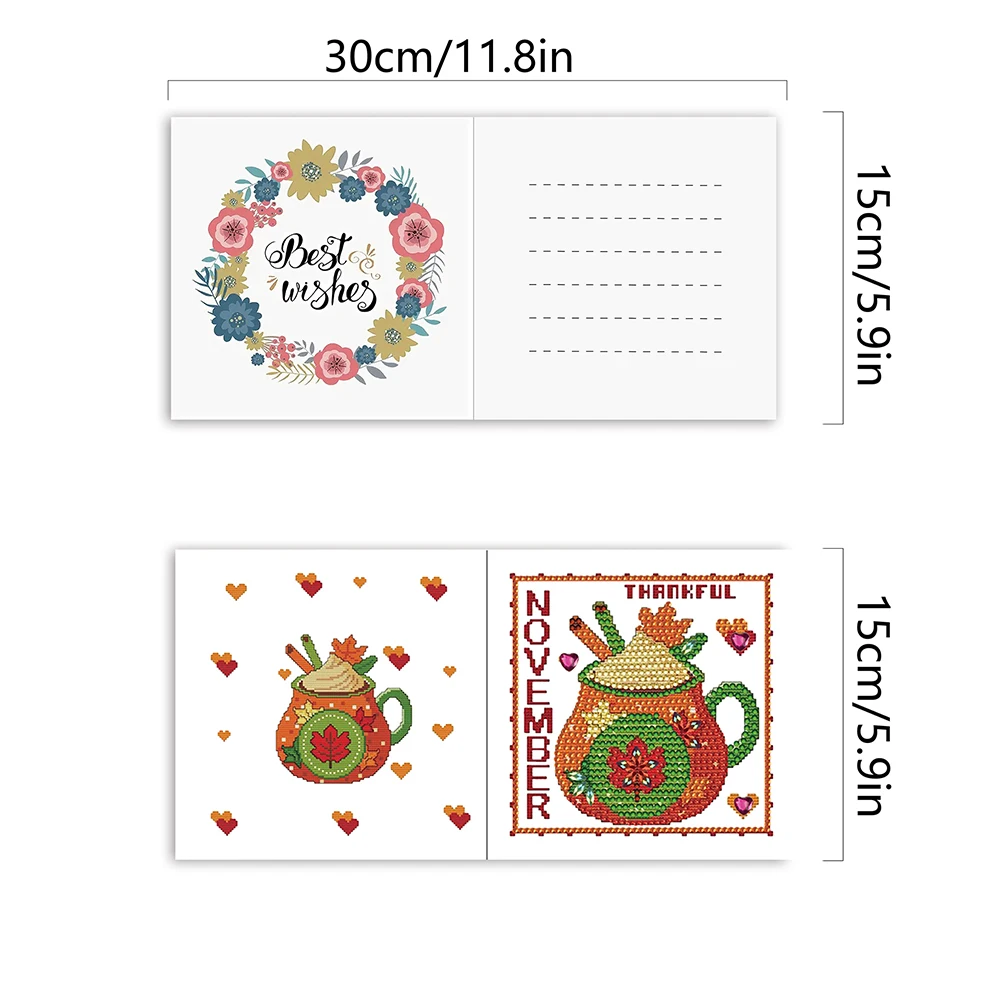 12pcs DIY 월 달력 패턴 다이아몬드 아트 인사말 카드 축제 및 축하 행사용 다이아몬드 아트 수제 카드
