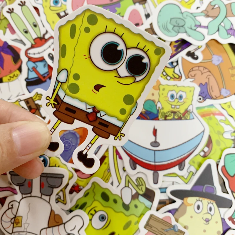 

10/30/50PCS Animation Cartoon SpongeBob Doodle Suitcase Skateboard Notebook Decoration Waterproof Sticker Gift Children's Toy