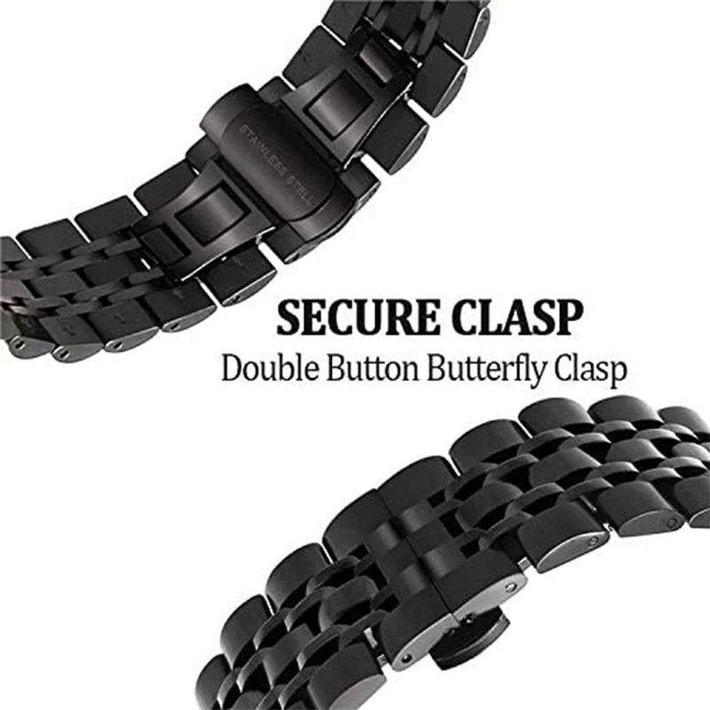 Sleek Adjustable Stainless Steel Metal Watch Strap