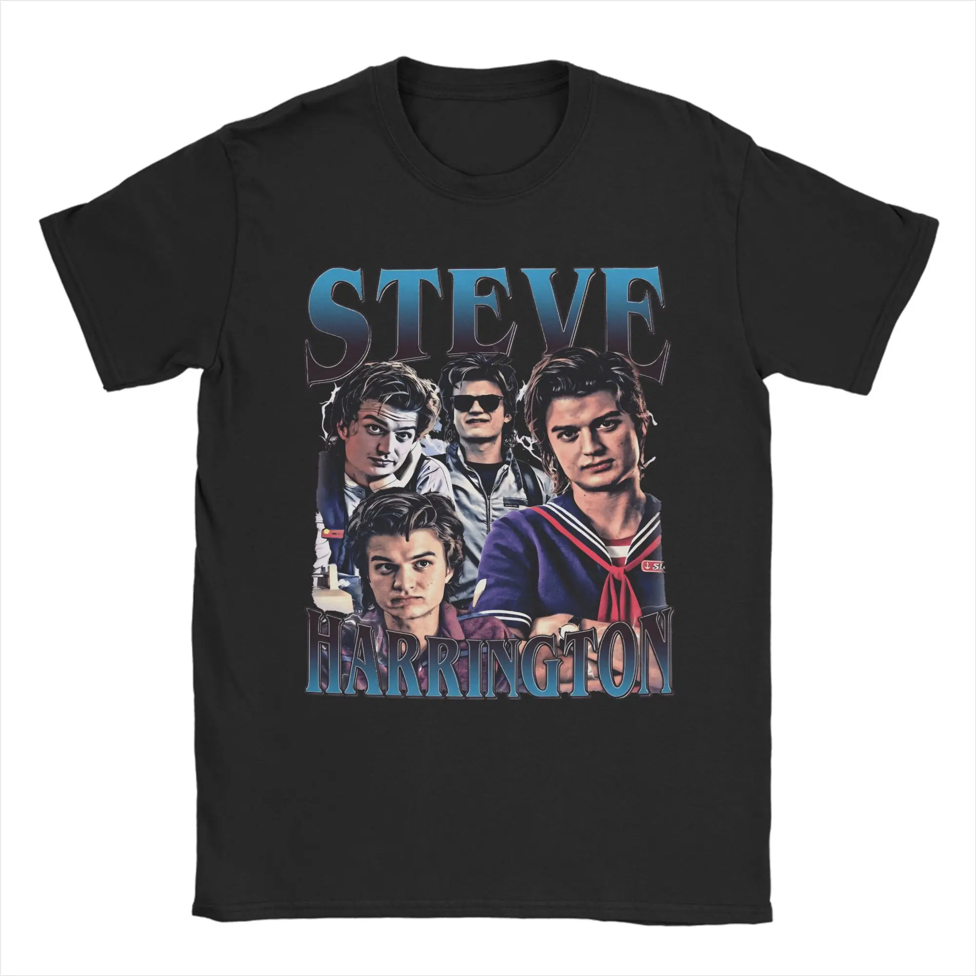 Men's Graphic Short Sleeve Cotton Crewneck T-Shirt - Steve Harrington Fun Christmas Design
