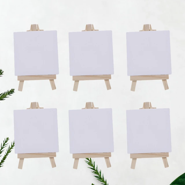 2 x 3 Stretched Canvas with 5 Mini Wood Display Easel Kit, 12 Pack