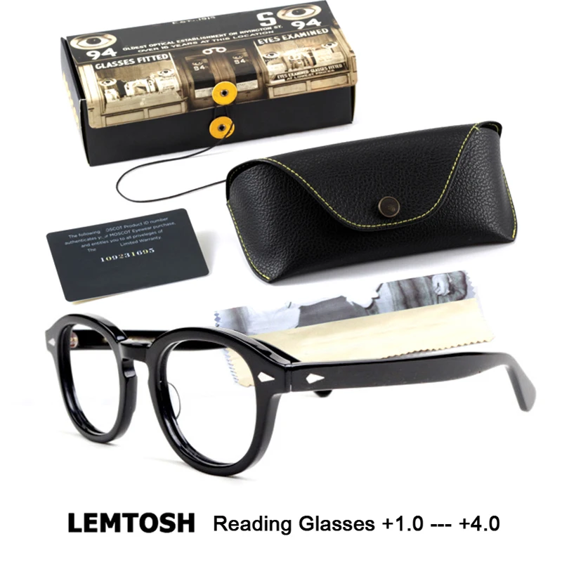 

Lemtosh Reading Glasses Man Johnny Depp Readers Eyeglasses Women Vintage Brand Acetate Frame Presbyopic Diopter +1.0 +2.0 +4.0