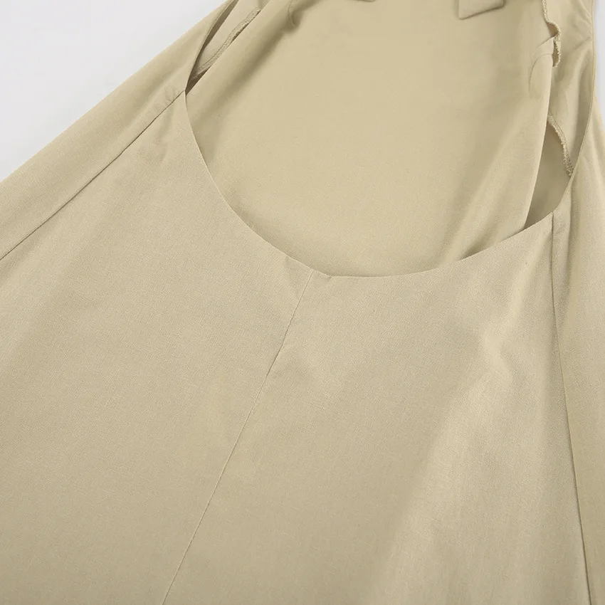 Summer Skirt French Cotton and Linen Neck Halter Dress