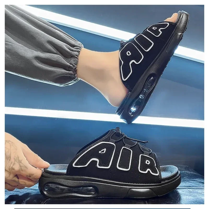 Men Air Cushion Design Beach Sandals Summer Casual Men Slippers Men Fashionable Trendy Garden Men Shoes Outdoor Open Toe Sandals