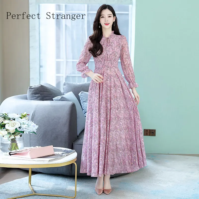 

2024 SpringSummer Autumn New Arrival Korean Vintage Maxi Dress Casual Beach Midi Dress Party Bodycon Long Sleeve Vestidos