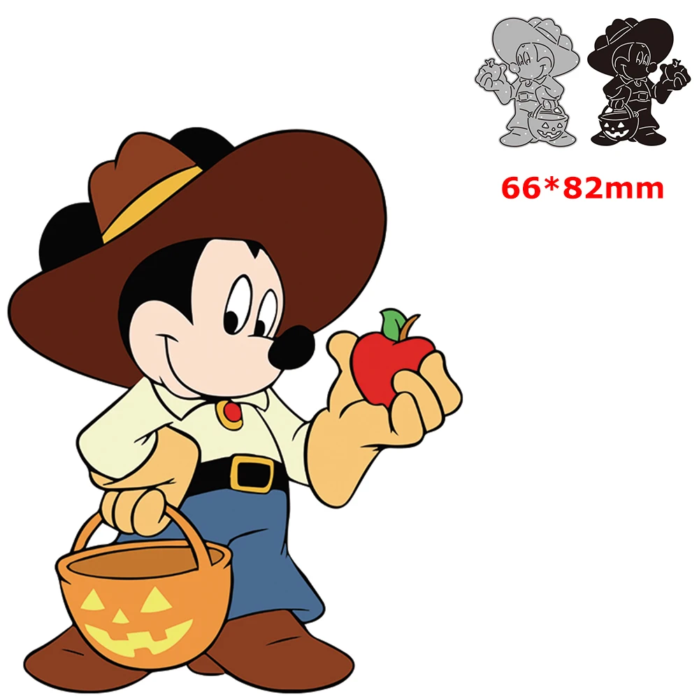 

Disney Mickey Farmer Pumpkin Bag Metal Cutting Dies Set Halloween Theme Die Cut for DIY Scrapbooking Paper Card Crafting 2023