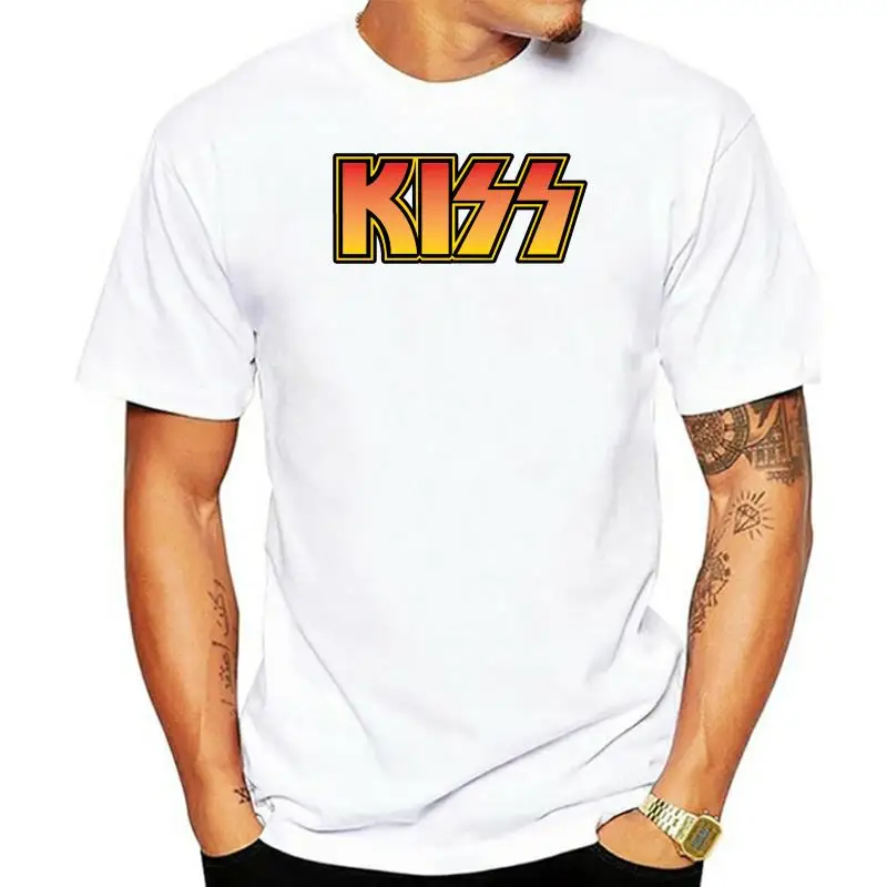

Men Kiss Band Logo 100% Cotton T Shirt Tee Slim Fit Tee Shirt
