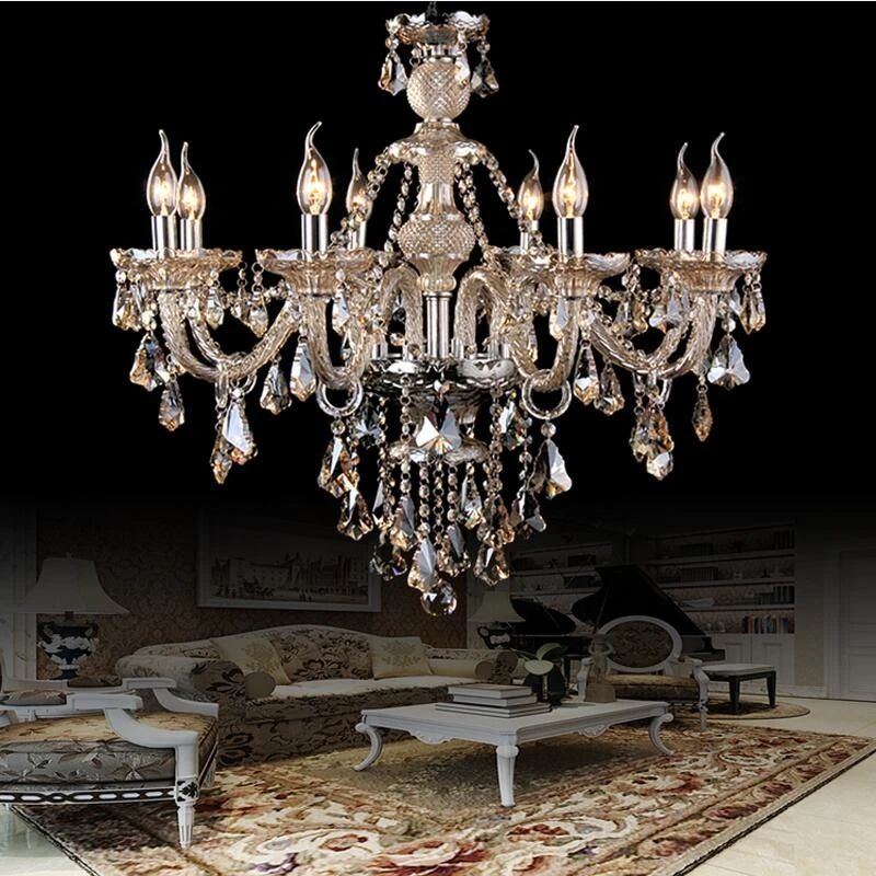 Luxury Chandelier Lustre Crystal Chandelier 6/8/10/12/15/18 Arms Optional Lustres De Cristal Chandelier LED Without Lampshade flush mount chandelier