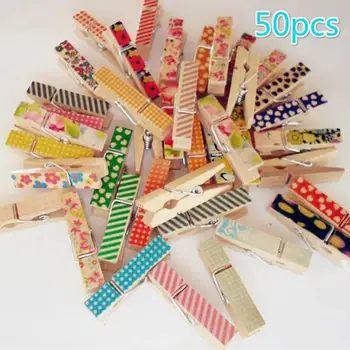50pc/set Durable Natural Wooden Clips for Photo Garment Clothespins Laundry Pins DIY Craft Clip Wedding Party Clip Home Decor