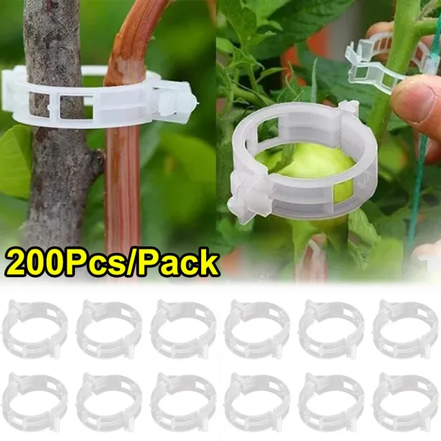 200/50 Darabos Műanyag Növényi Klipek Támogatók Összekapcsolják Az Újrahasznosítható Védelem Oltó Rögzítő Szerszám Kertészeti Készleteket A Zöldség Paradicsomhoz