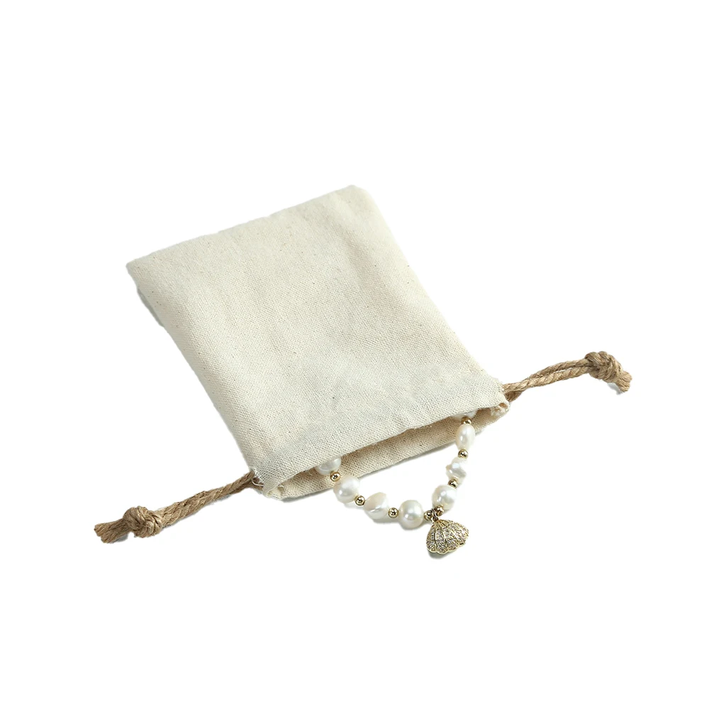 10 stücke Weiß Kordelzug Baumwolle Taschen Musselin Beutel Für Schmuck Verpackung Geschenk Süßigkeiten Hochzeit Party Gefälligkeiten Lagerung Wohnkultur – Detail 8