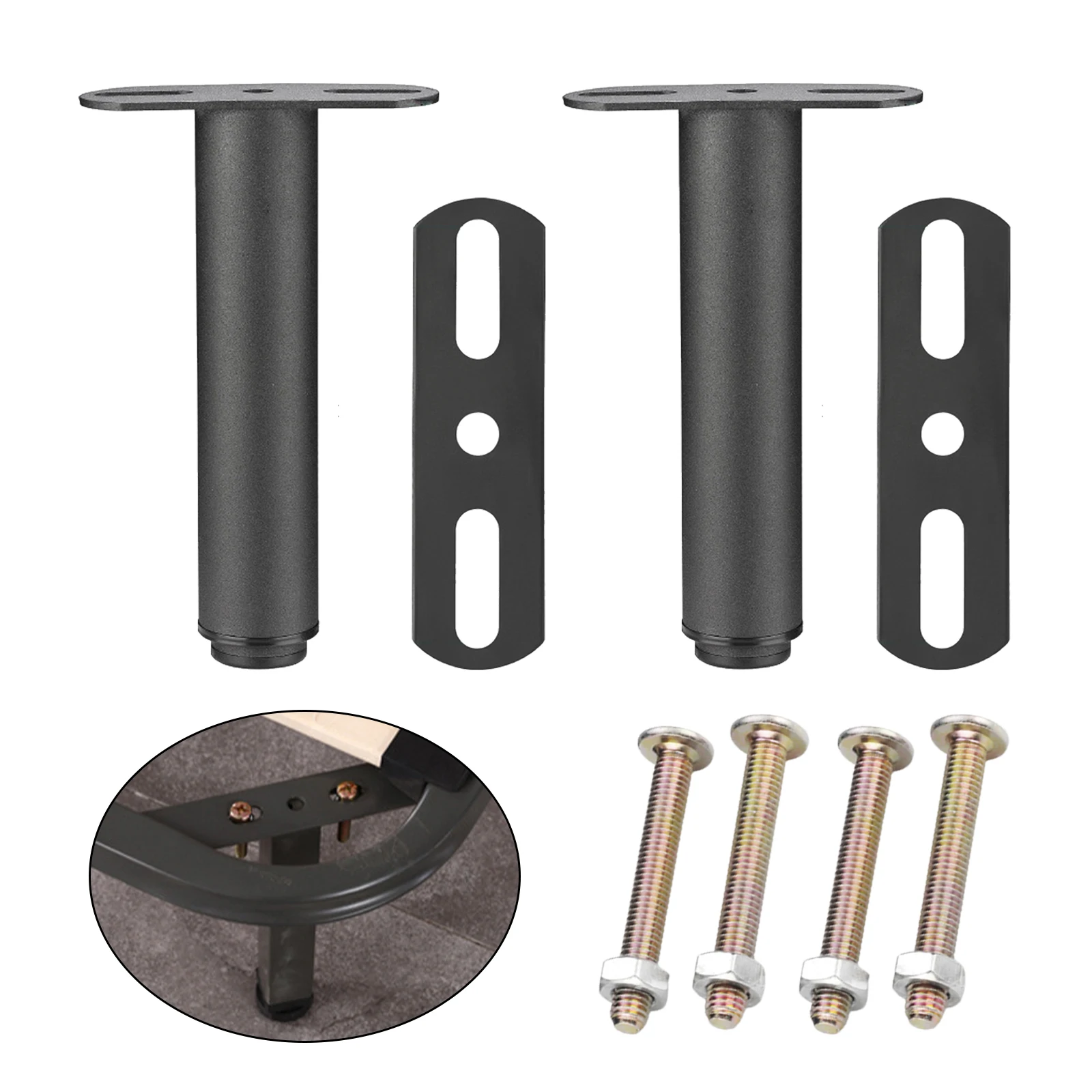 2Pcs 20-35cm Adjustable Bed Legs For Retractable Heavy Duty Bed Center Frame Slat Support Legs Metal Furniture Support Feet Home