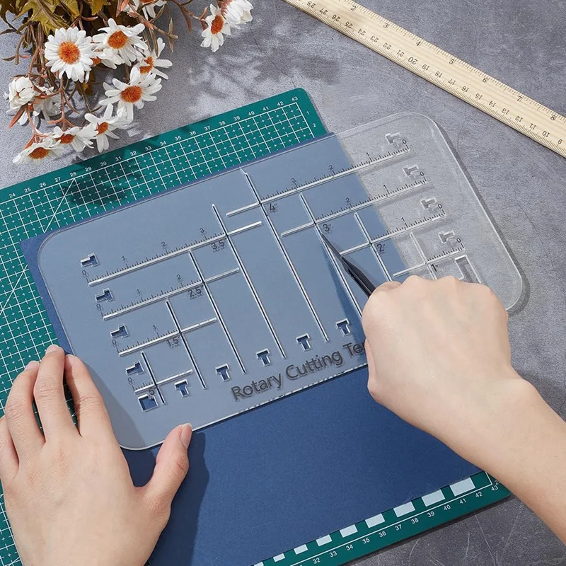 ABKO-Boxy Bag Making Templates Acrylic Cutting Templates With Scale Bag Maker Boxed Bottom Cutting Template