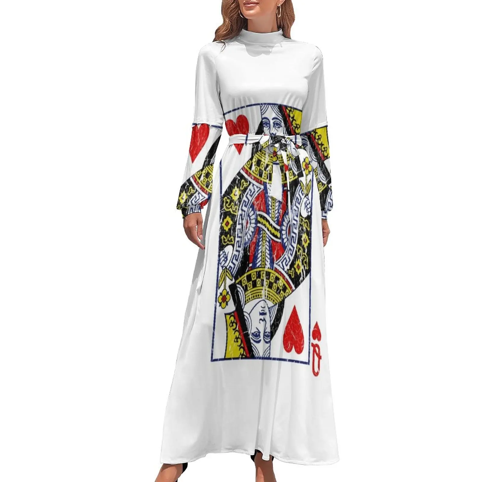 thumbnail image 1 of Vestido largo con naipes de corazones vestidos de cóctel vestidos para mujer 2024, 1 of 5