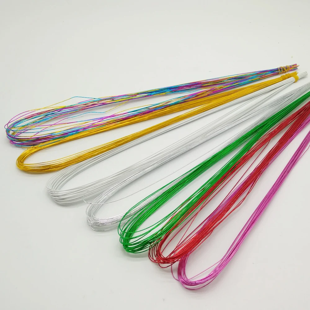 100PCS 80cm Length 22# 0.8mm/0.031Inch Diameter Nylon Stocking Flower Iron Wire DIY Nylon Stocking Flower Making