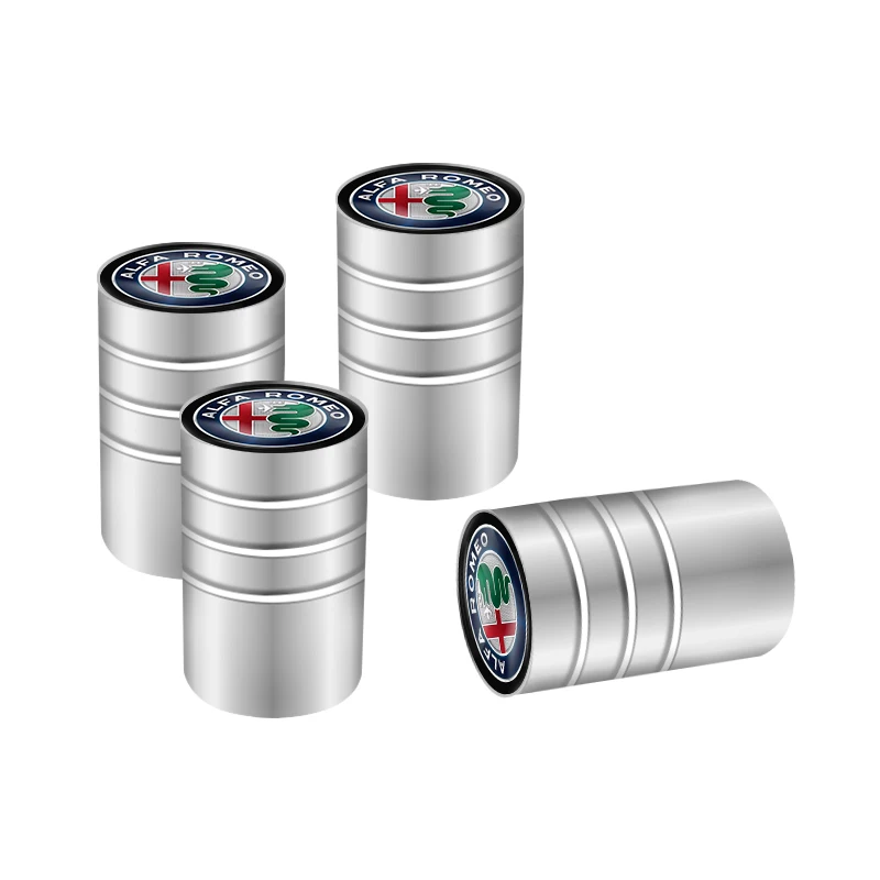 Set of 4 Premium 3D Metal Tire Valve Caps - Wheel Dust Covers