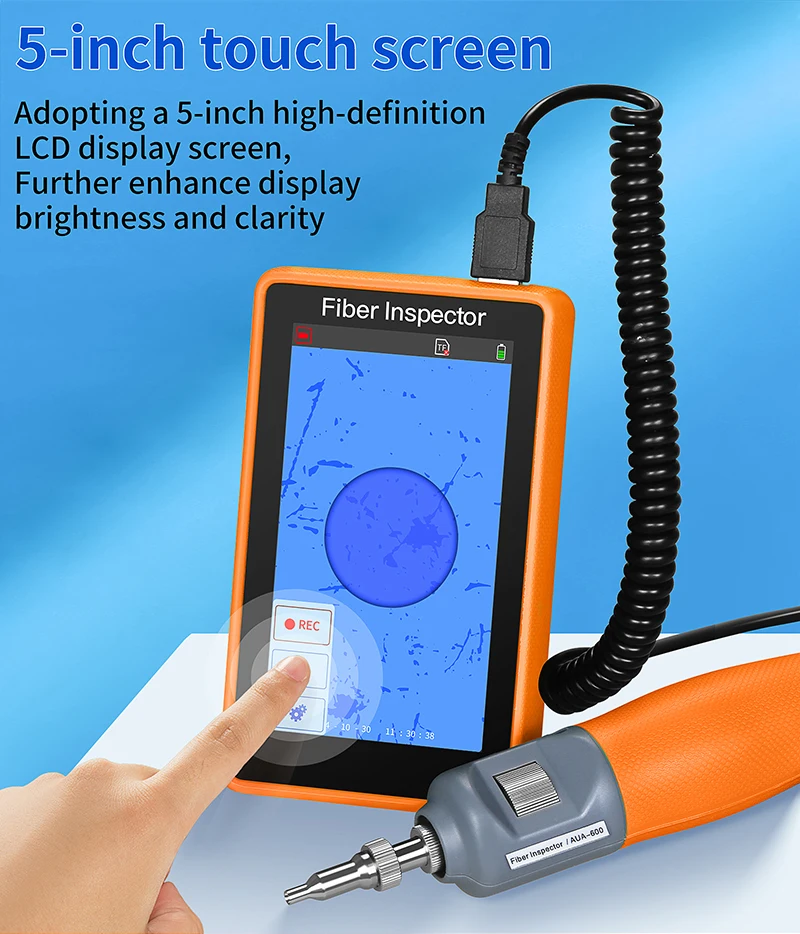 AUA-600 Fiber End Face Detector 400X Fiber Optic Microscope Video Probe SC FC ST