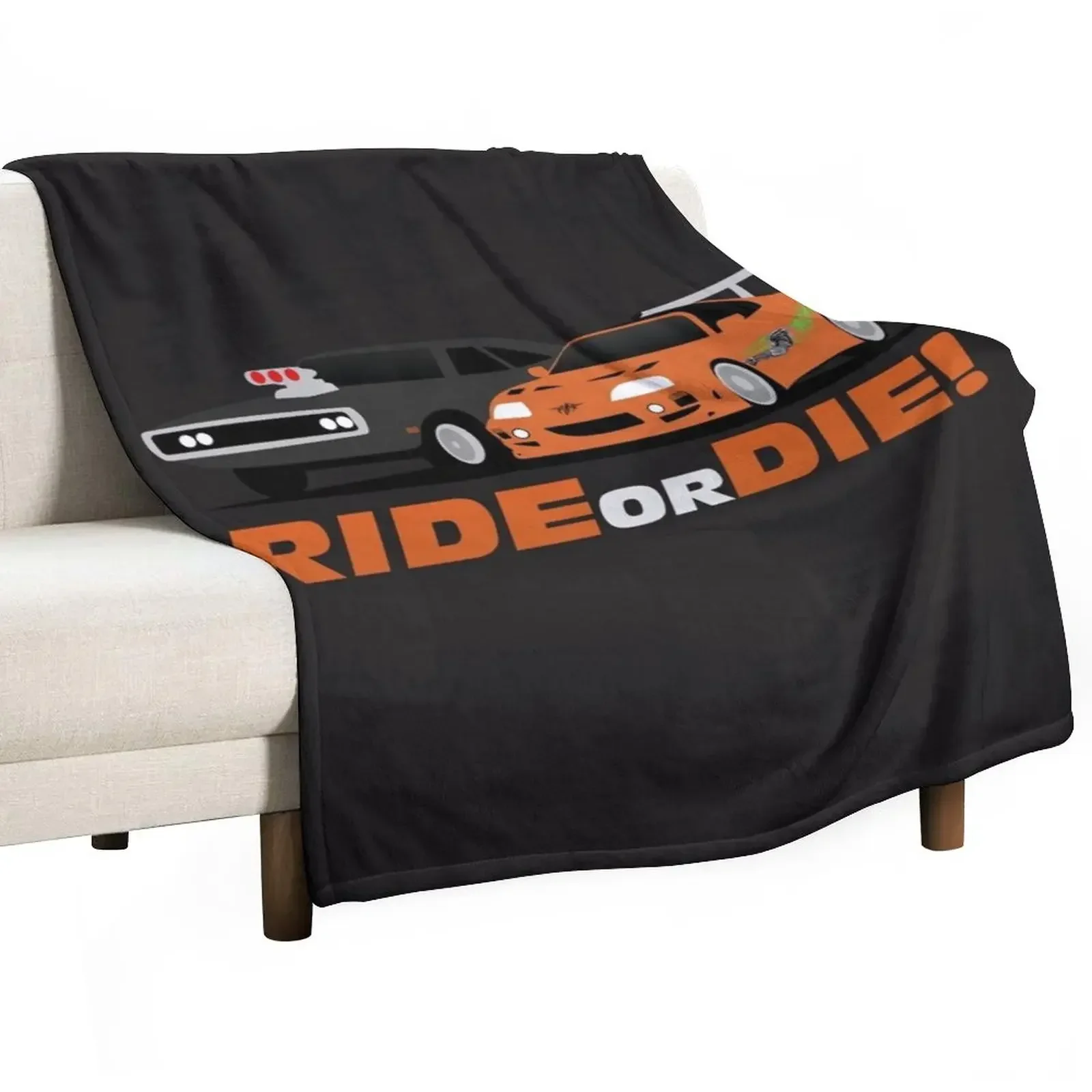 

RideOrDie Shirt Print Throw Blanket Beautifuls Decorative Sofas Blankets